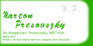 marton presovszky business card